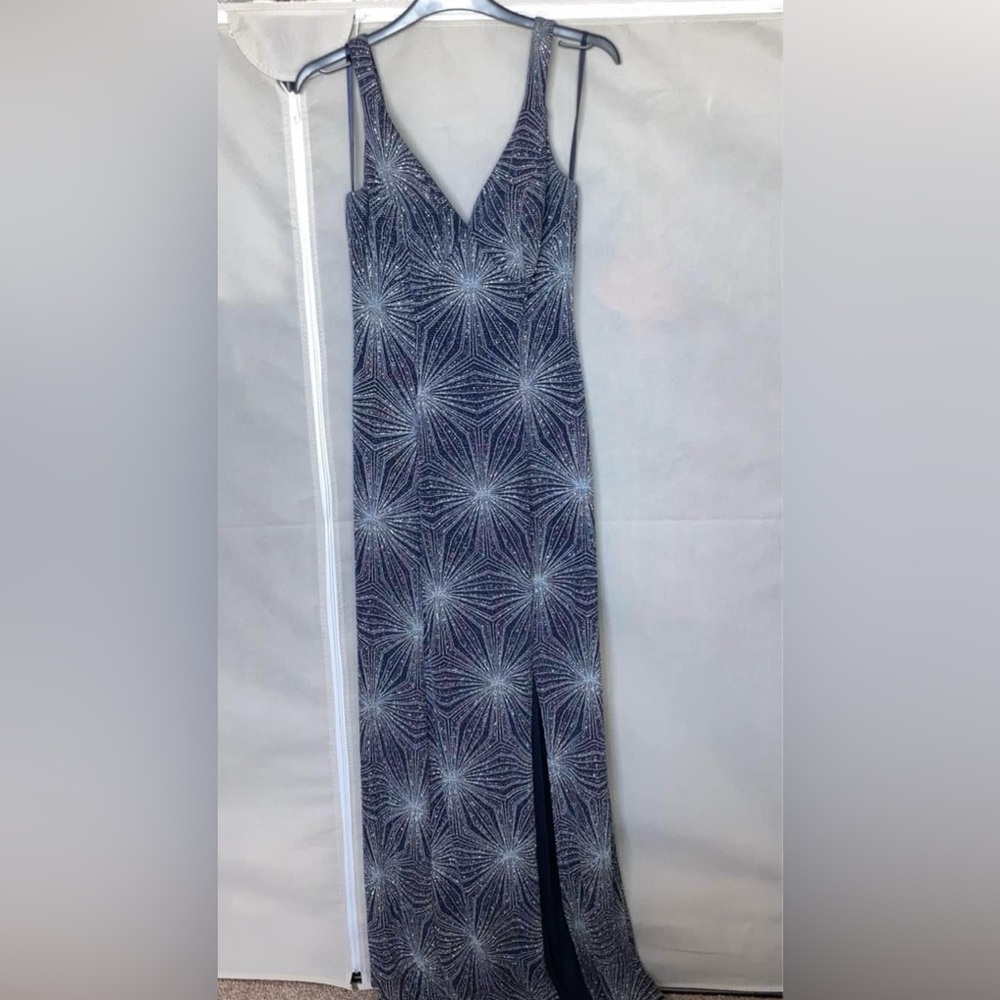 Elegant Navy Blue with silver sparkle Dress